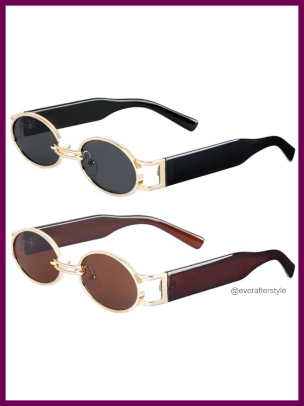 Retro Oval Sunglasses Gold-Toned Metal Frame UV400 Unisex JX2116